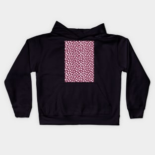 Red and White Spot Dalmatian Pattern Kids Hoodie